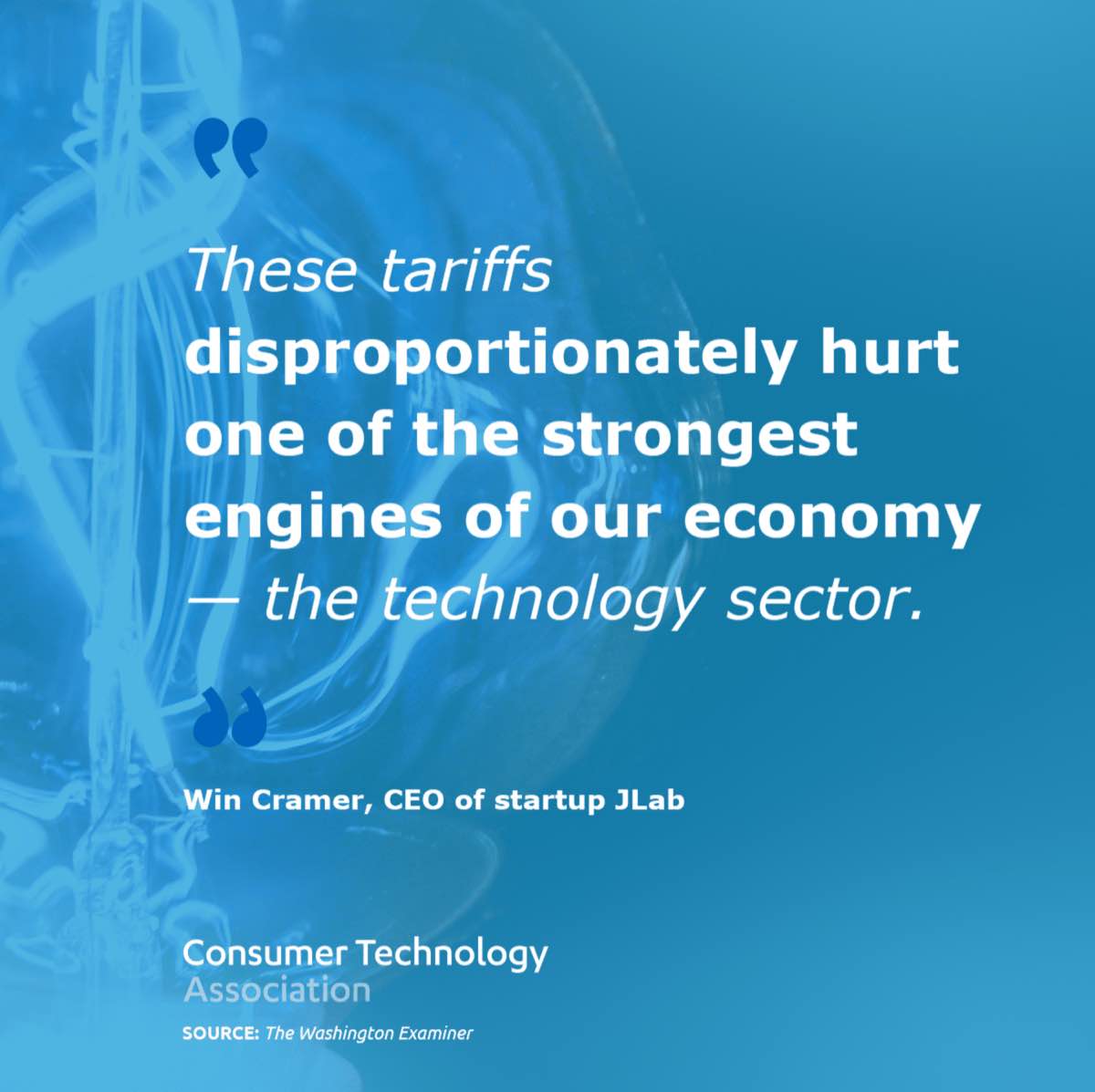 Tariffs and technology sector social graphic