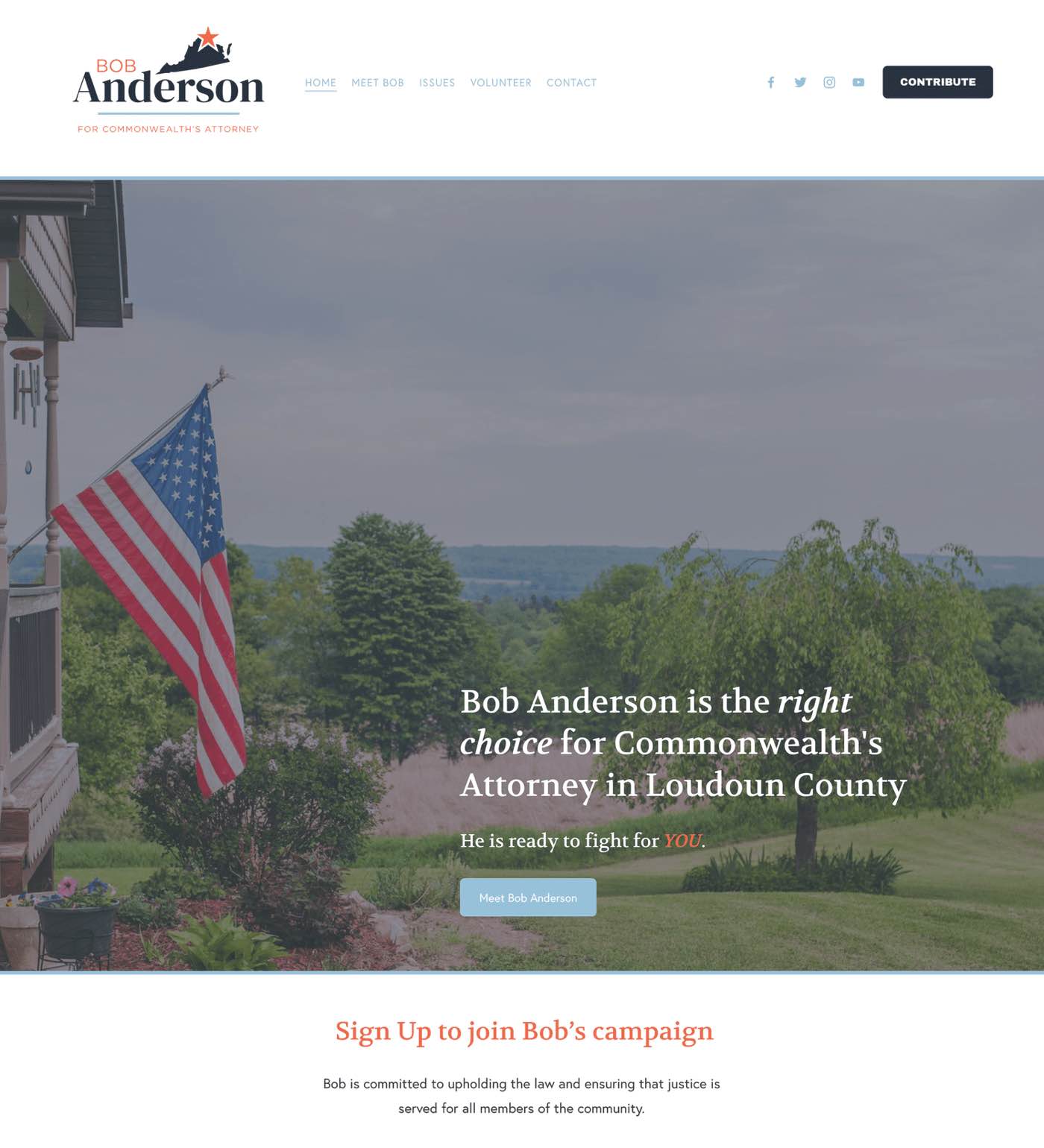 Bob Anderson for Commonwealth Attorney campaign website